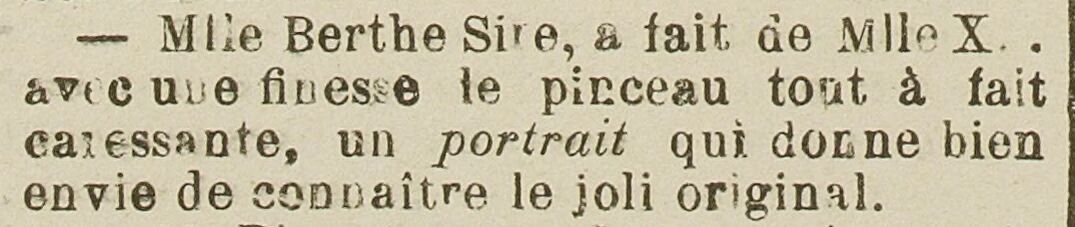 critique tableau Berthe Sire 1895