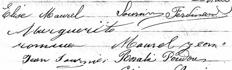 signature d'Elise Maurel et Ferdinand Sournies de Montlaur
