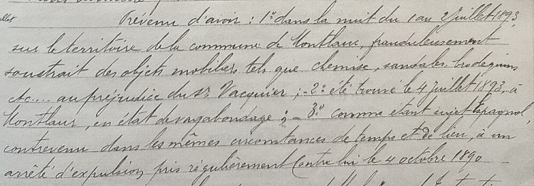 extrait du compte-rendu d'audience listant les faits reprochés à François Sémili